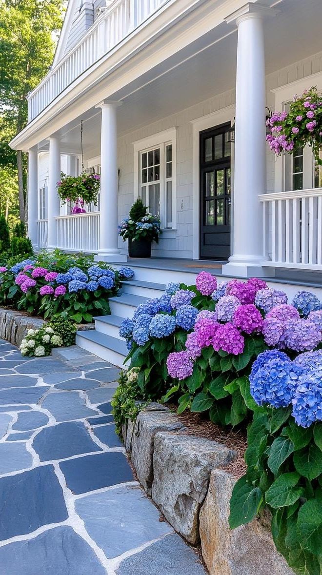 6. Hydrangea-Lined Pathway to the Farmhouse Door - photo 2