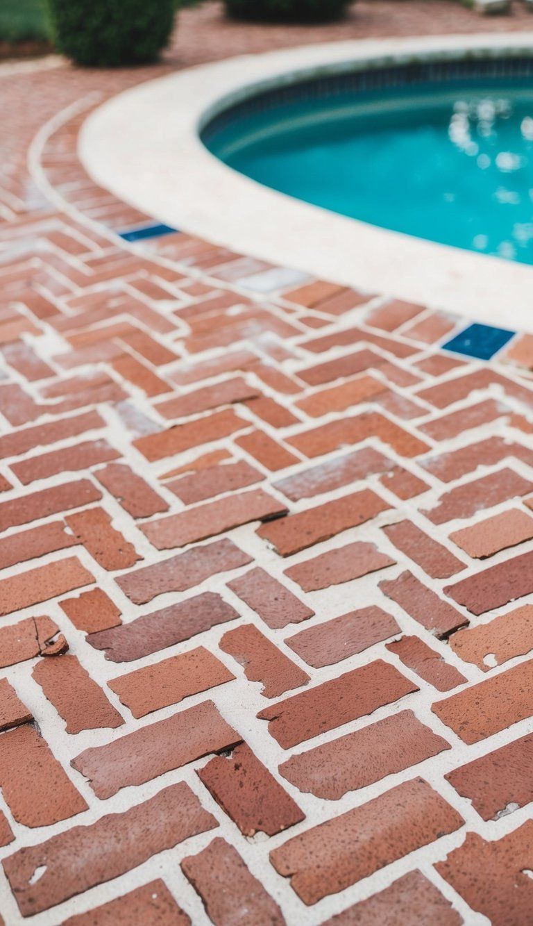9. Include a weathered brick herringbone pattern