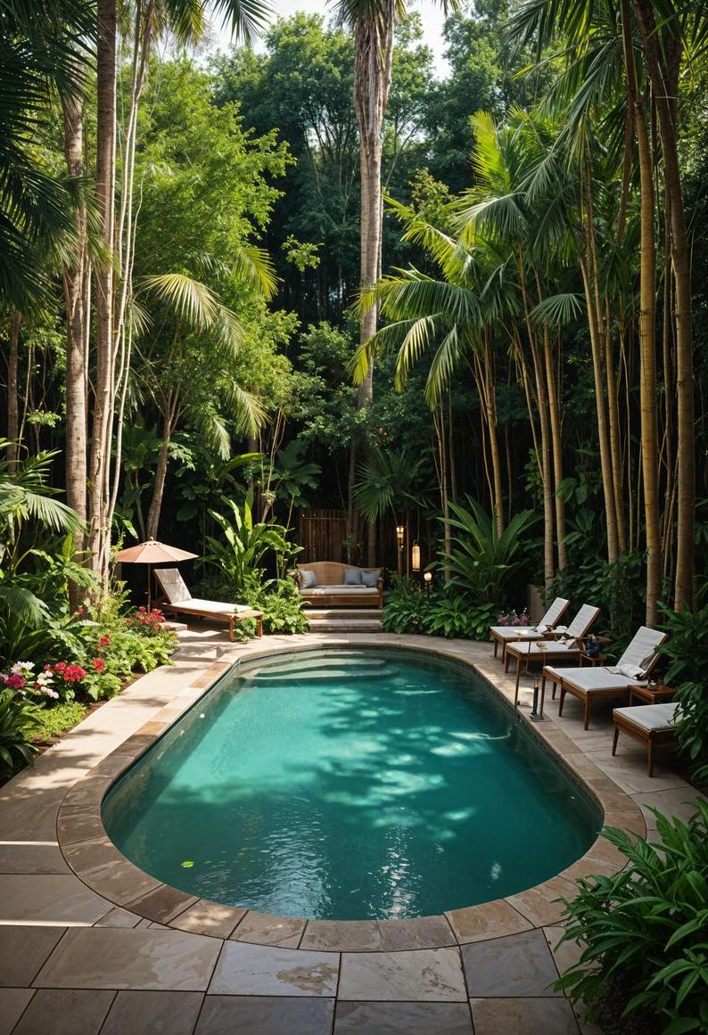 3. Backyard Tropical Oasis Pool Design - photo 2
