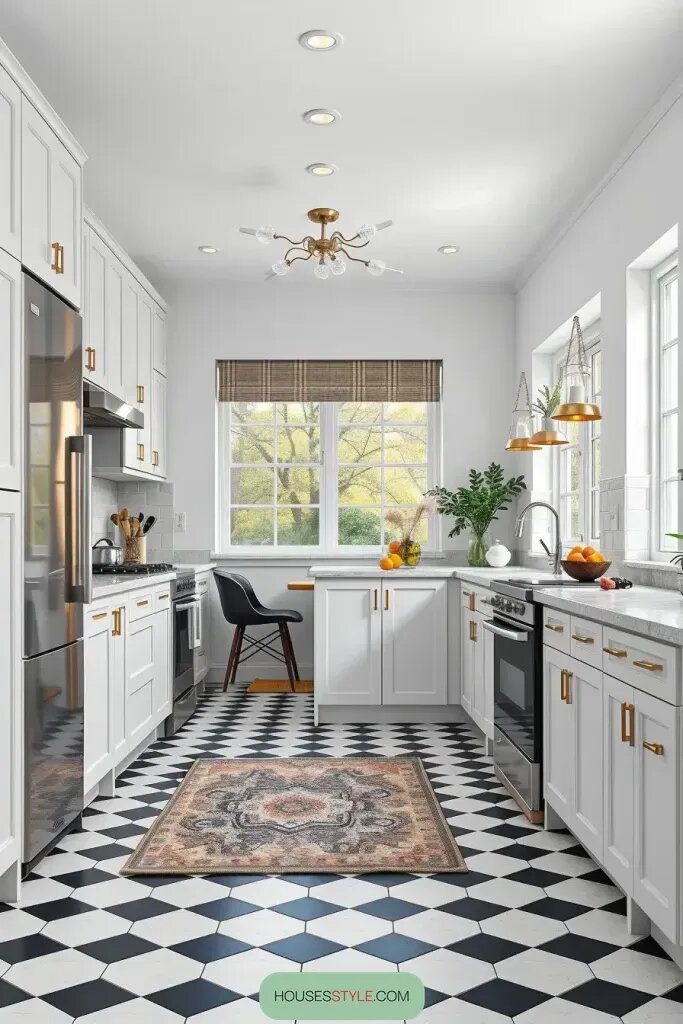 Checkerboard Floors Add a Fun Retro Twist