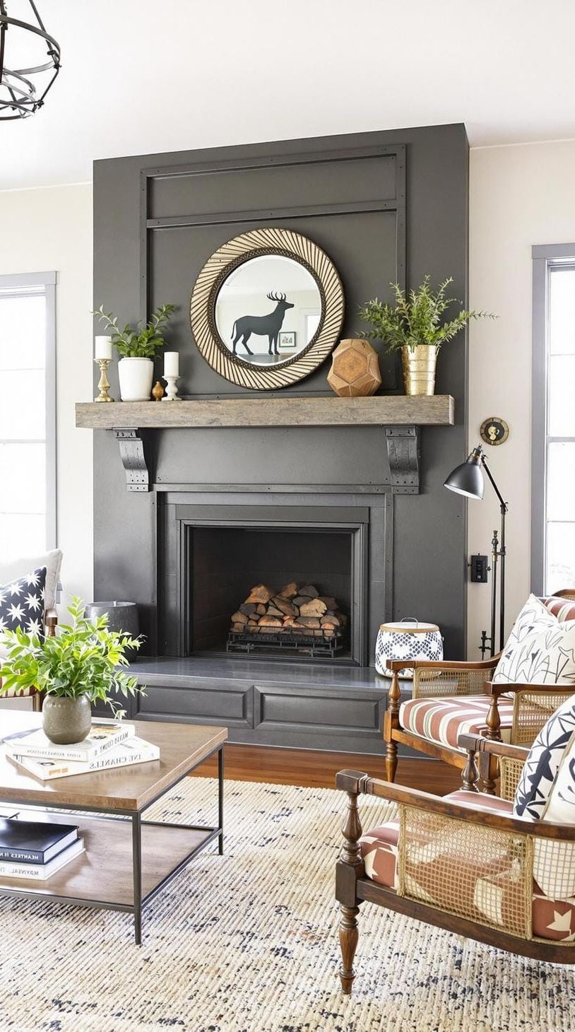 7. Statement Industrial Farmhouse Fireplace