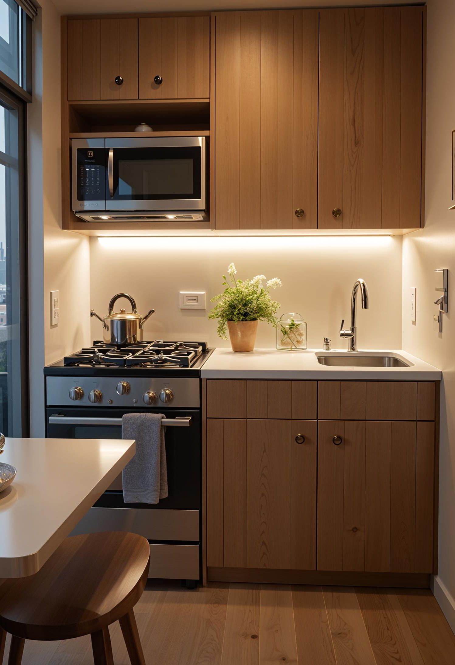 9. Brighten Small Kitchens with Smart Lighting