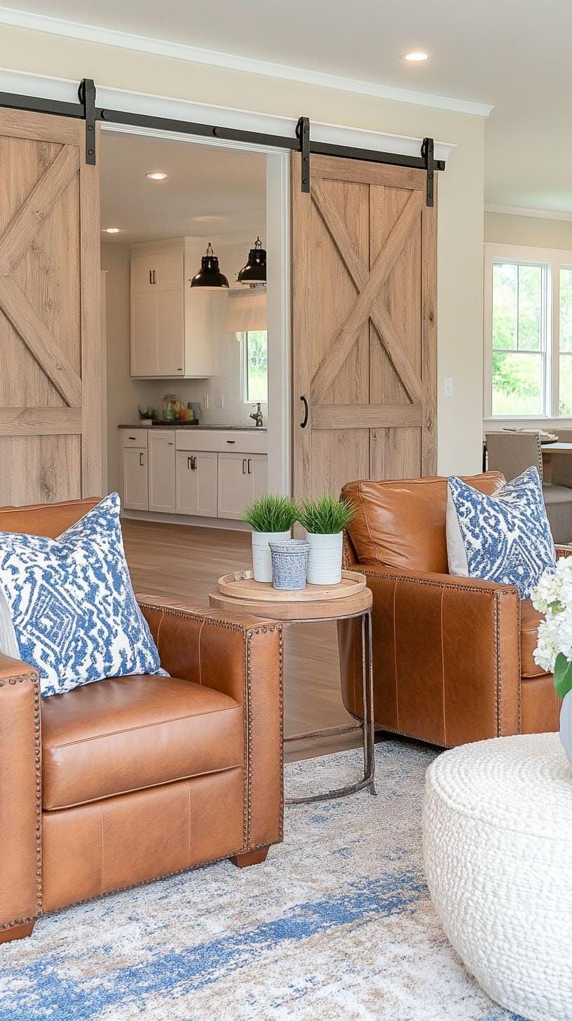 5. Sliding Barn Doors for a Cozy Lounge Area - photo 2