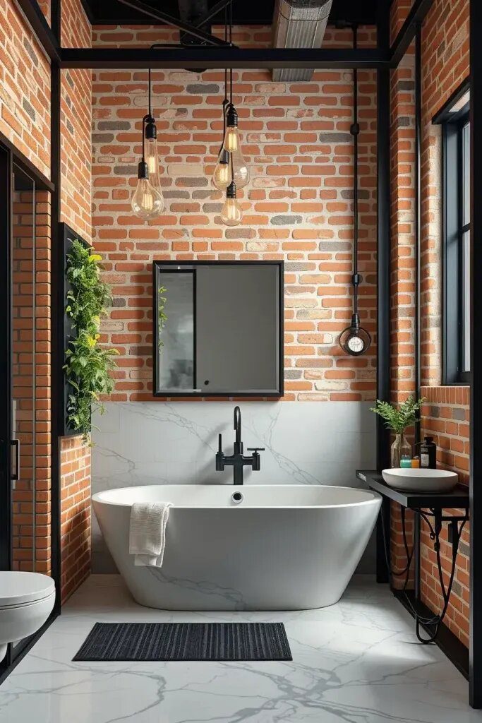 Industrial-Luxe Bathrooms with Metallic Fixtures