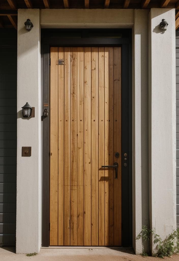 15. Wooden Door With Steel Framing