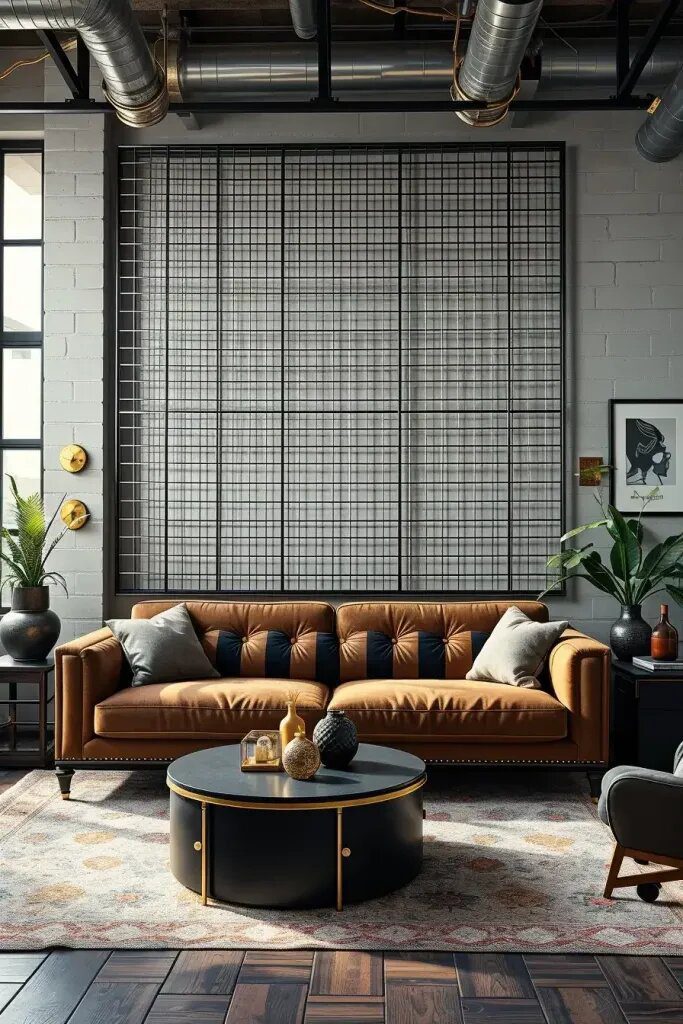 26. Mix Soft Fabric Grids With Industrial Wall Style - photo 2