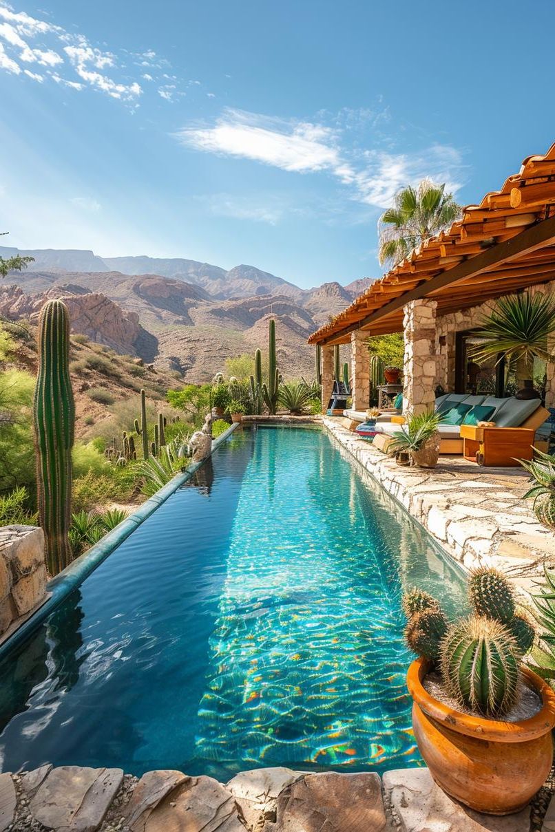 12. Desert-Style Pool Decor Ideas