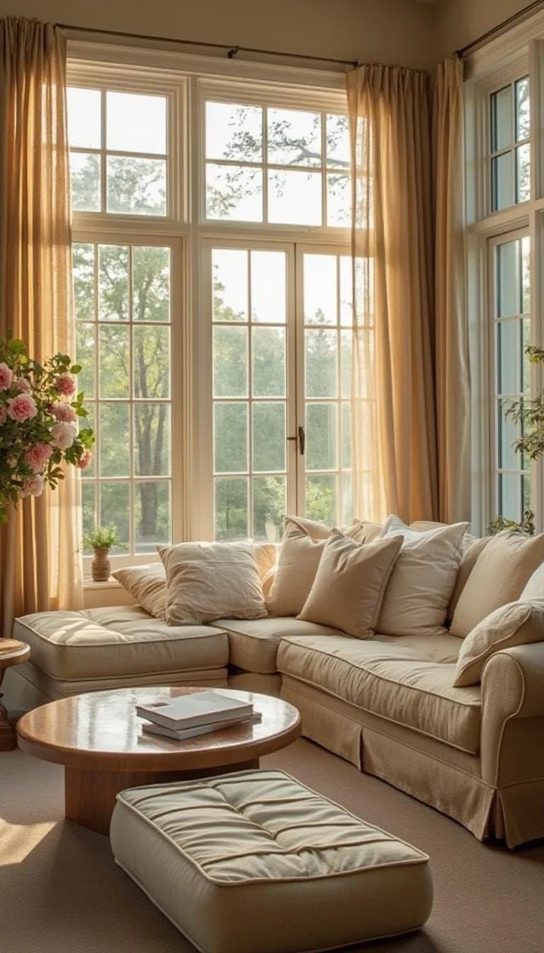 13. Sheer Linen Curtains for Natural Light