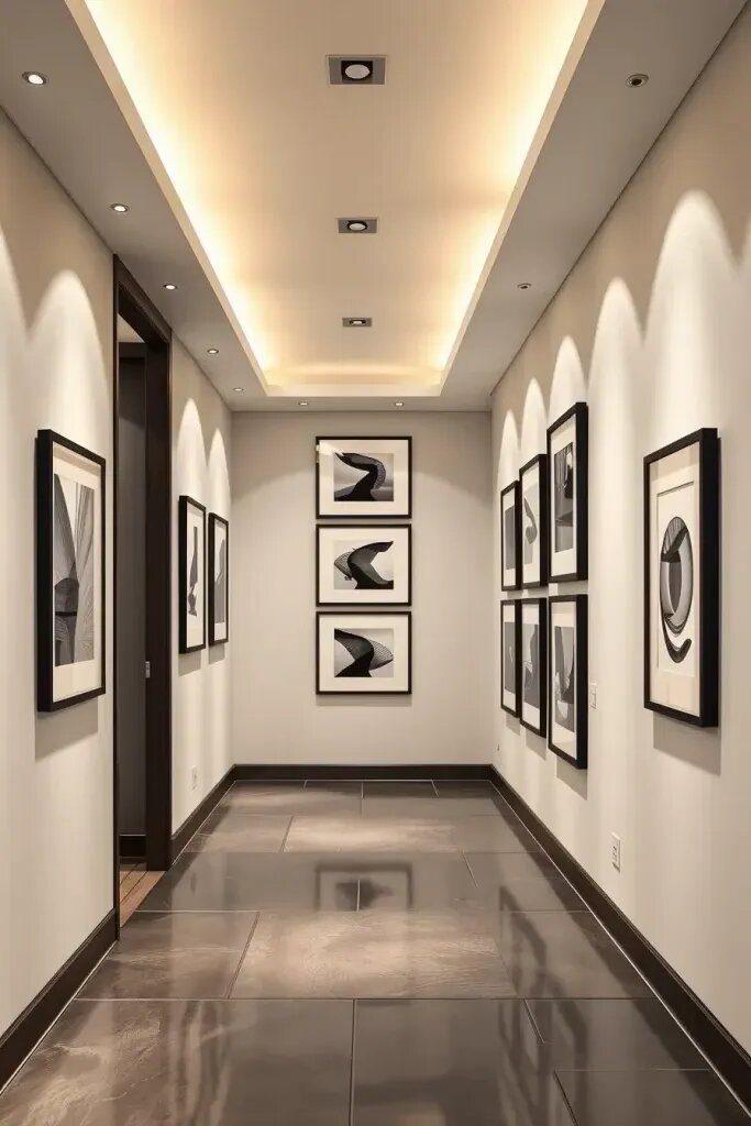 Narrow Gallery Walls With Artistic Layouts