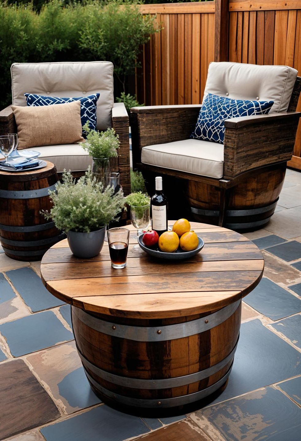 2. Repurposed Wine Barrel Side Tables - photo 2