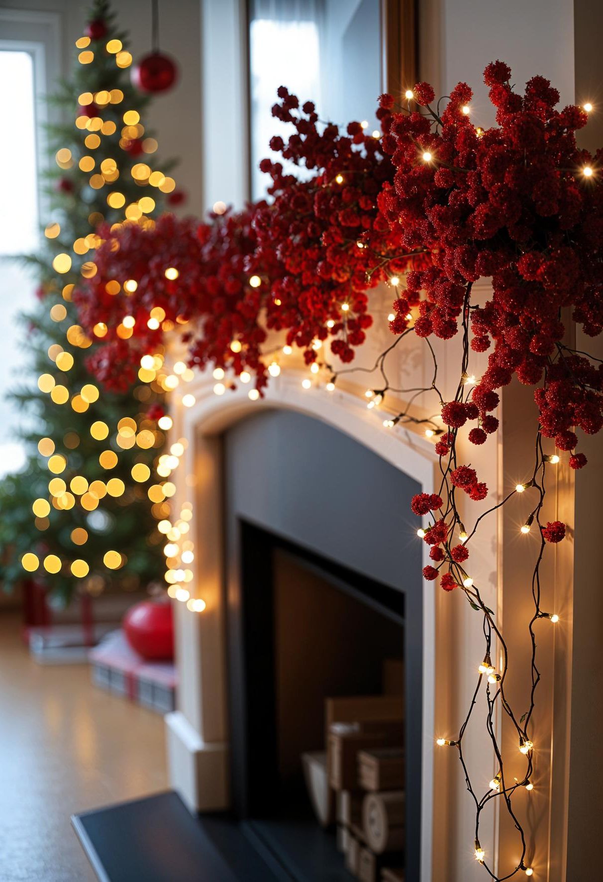 14. Red and White Garland Ideas