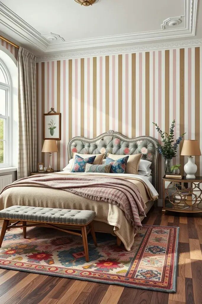 Layering Mismatched Patterns in a Bedroom - photo 2