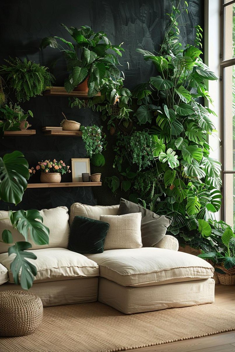 14. Styling a Dark Green Plant Corner