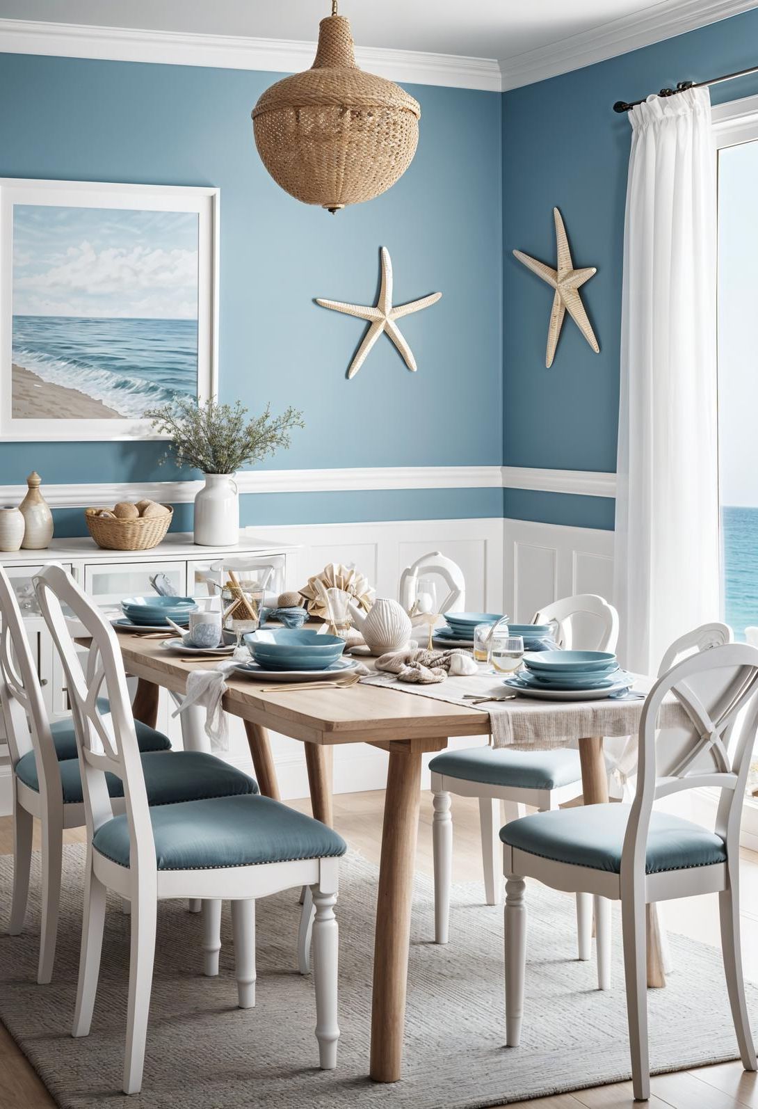 7. Coastal Calm Dining Room Ideas