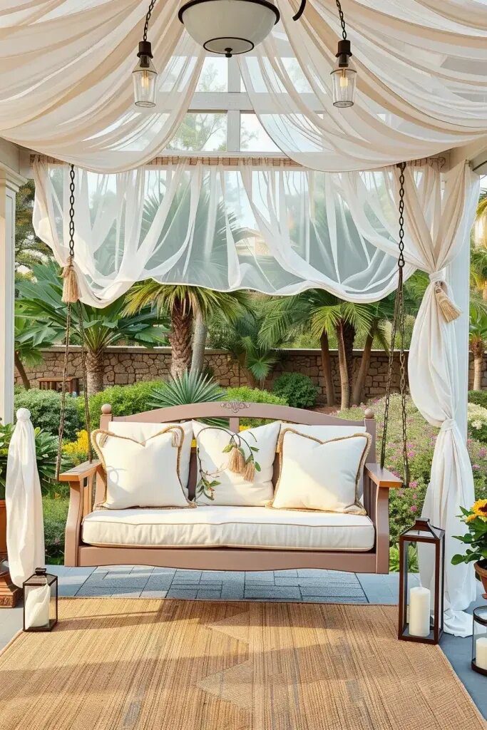 Canopy Swings for Airy, Fabric-Draped Lounging