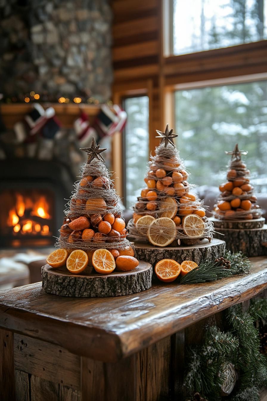 19. Mini Rustic Christmas Tree Displays - photo 2