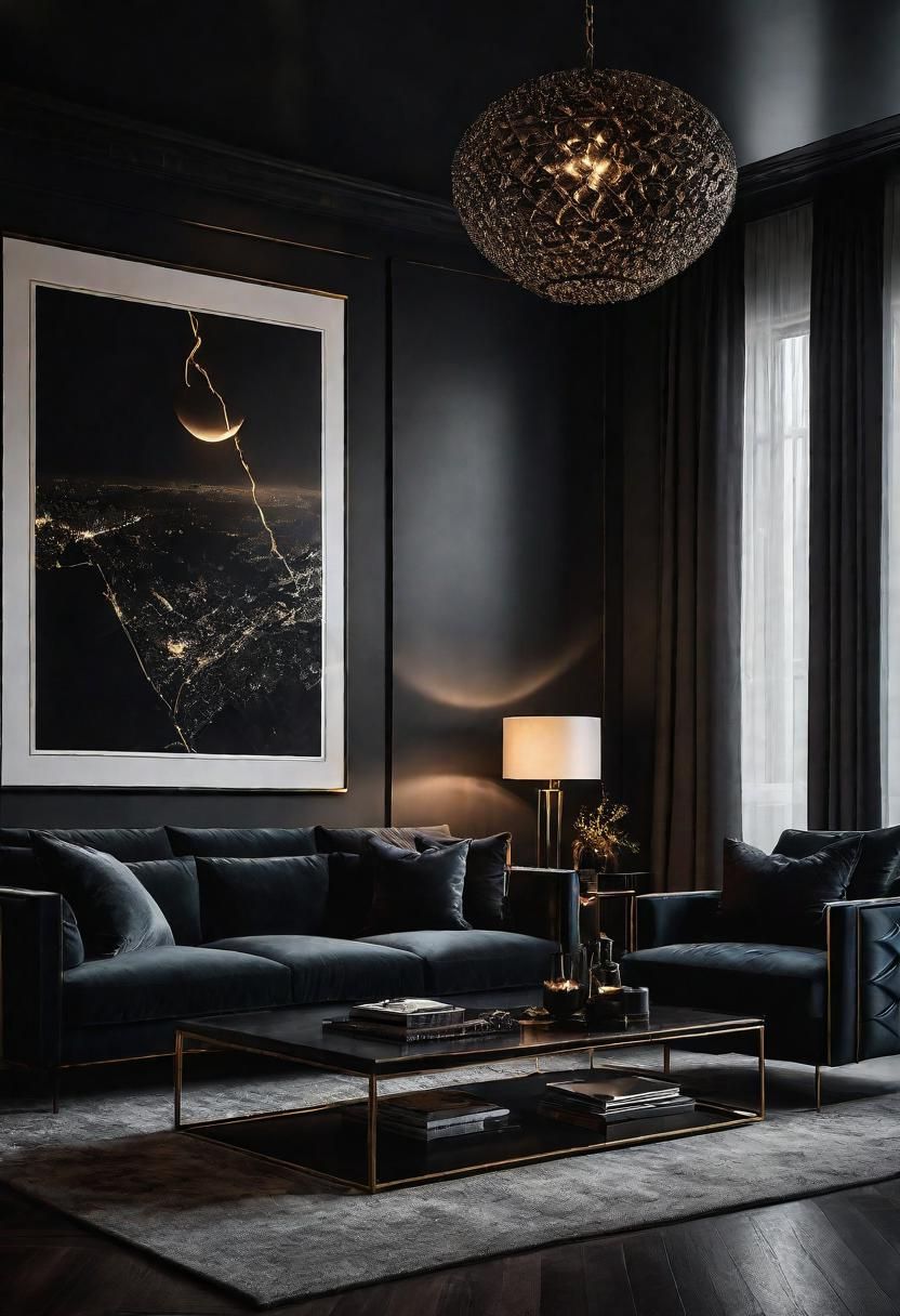 17. Dramatic Dark Living Room Ideas - photo 2