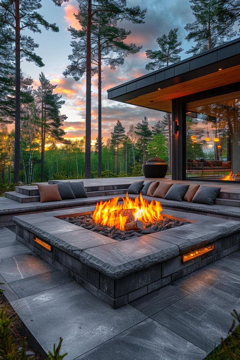 1. Modern Sunken Fire Pit Ideas - photo 2