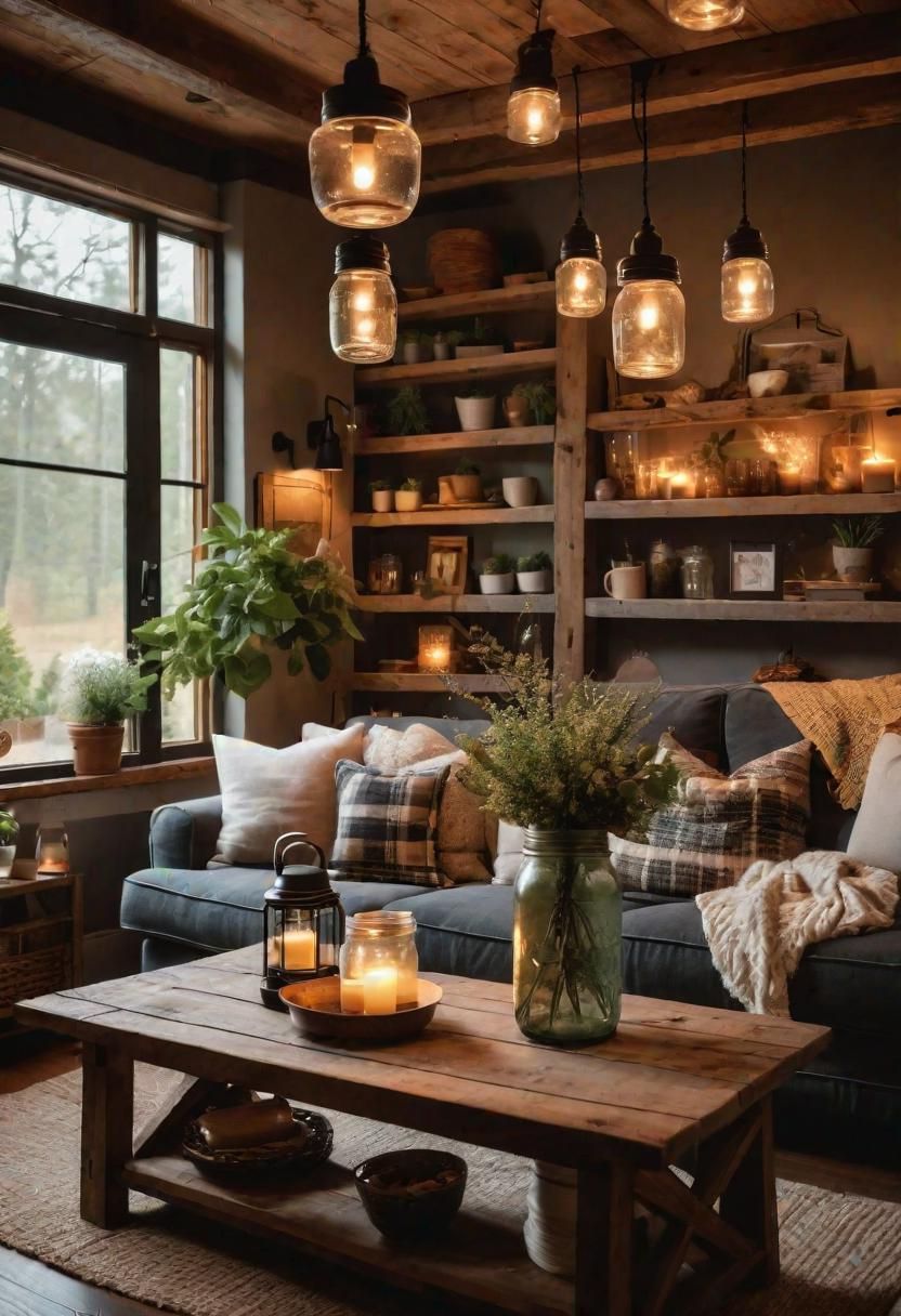 10. Rustic Family Room Gathering