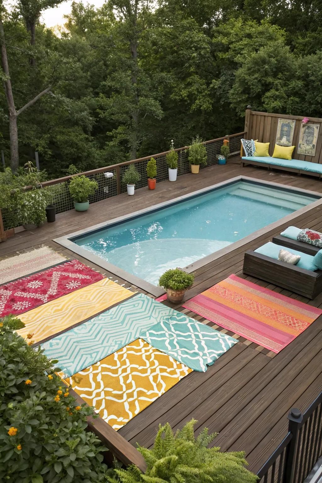 28. Layer in Outdoor Rugs for Color