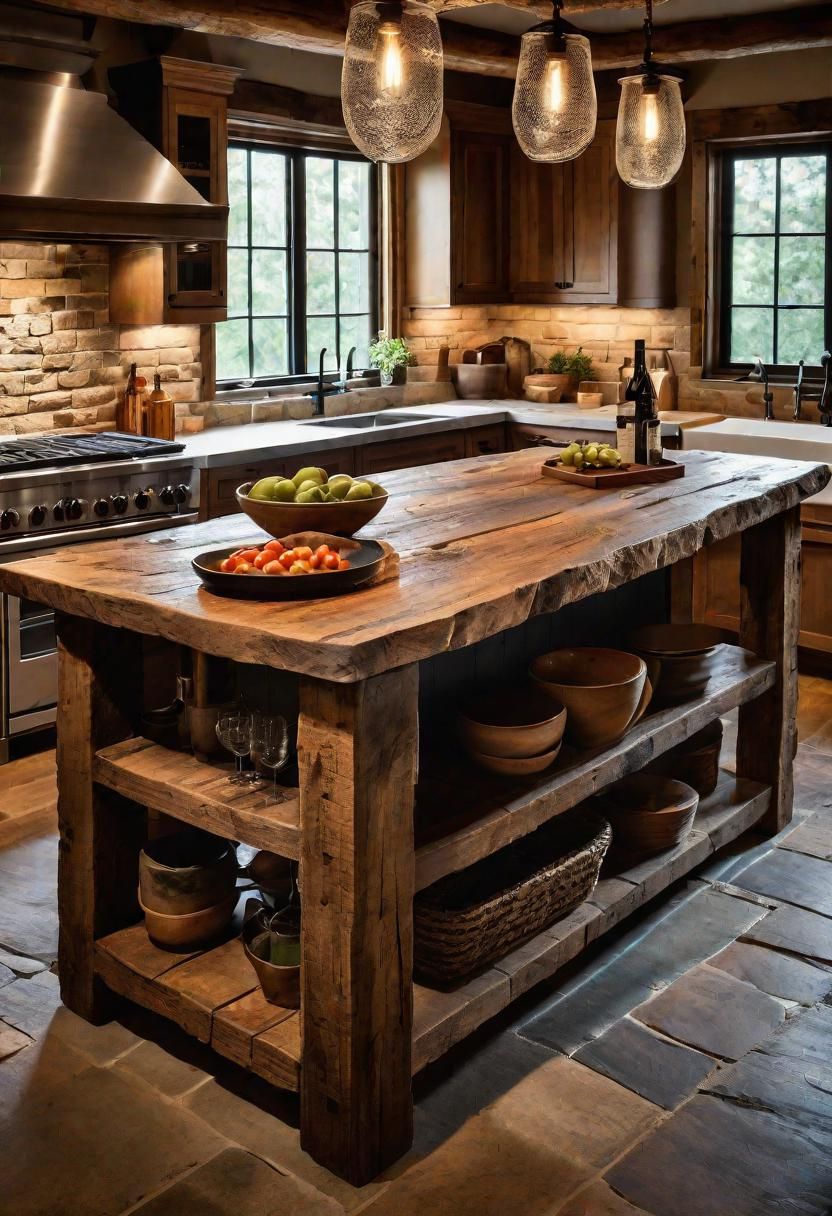 5. Rustic Wood & Stone Island - photo 2