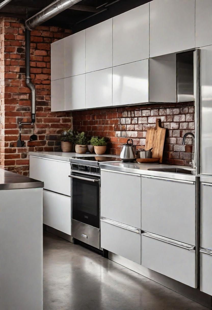 9. Industrial-Style White Kitchen