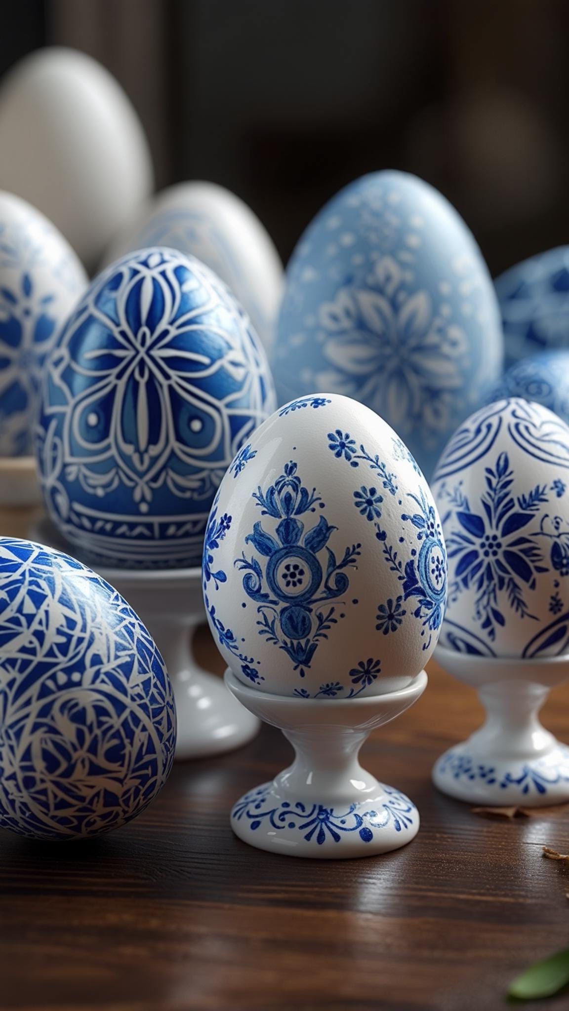 10. Porcelain-Look Blue And White Eggs