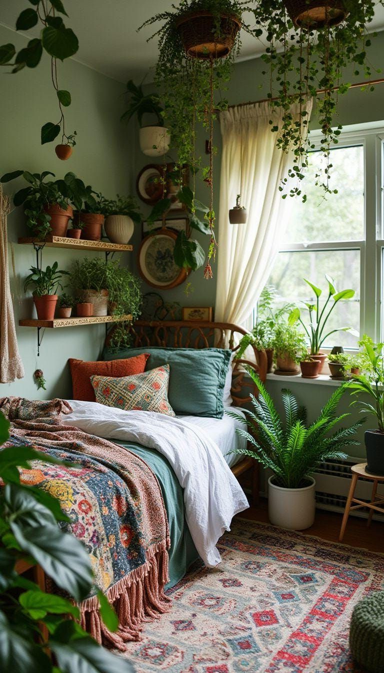 7. Bohemian Green Plant Oasis