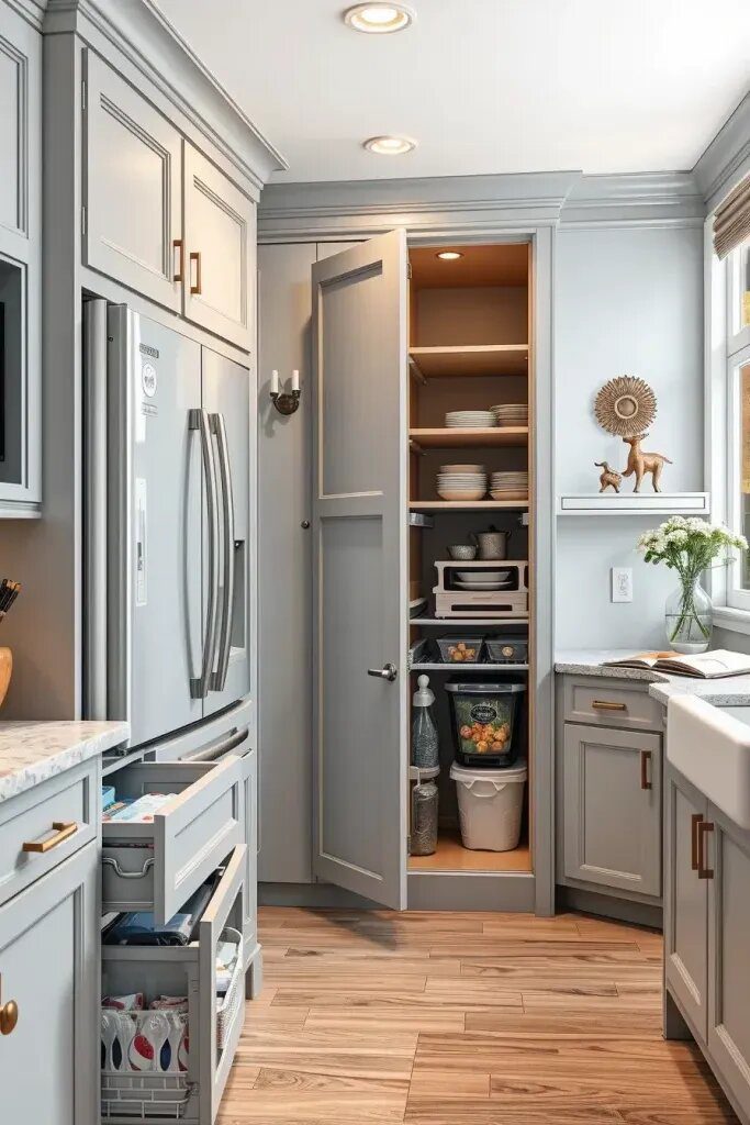 Creative Storage Ideas for Gray Built-in Cabinets - photo 2