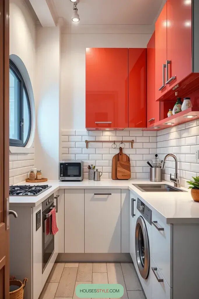 Cozy Kitchens with Red Upper Cabinets - photo 2