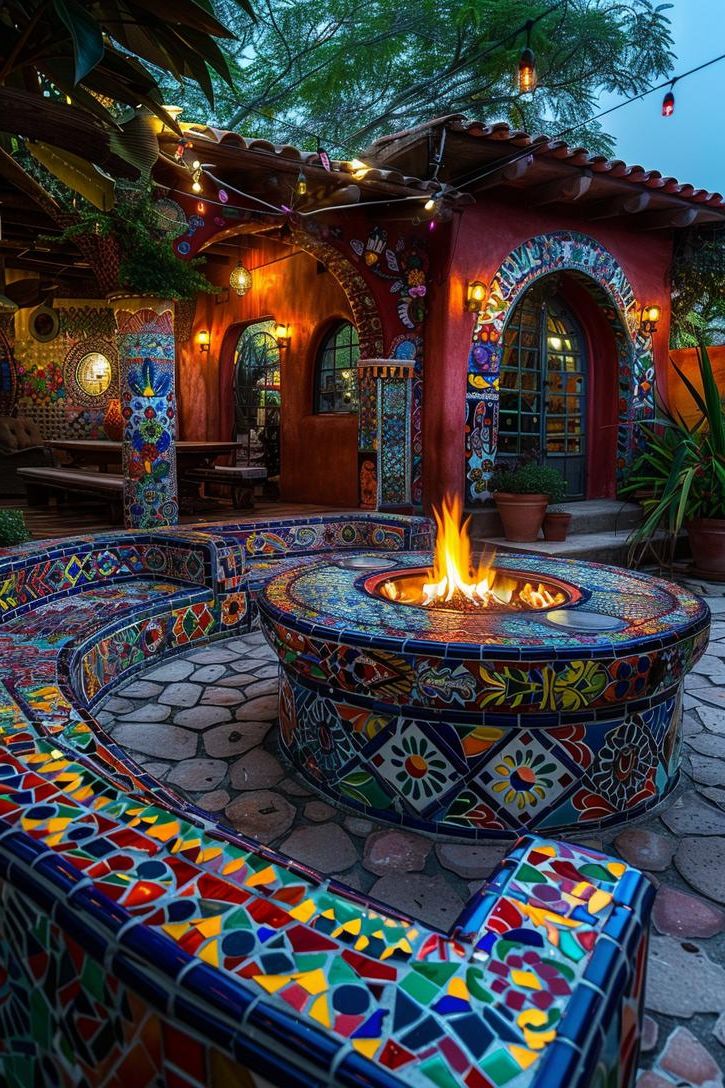 6. Mosaic Benches Around Fire Pits - photo 3