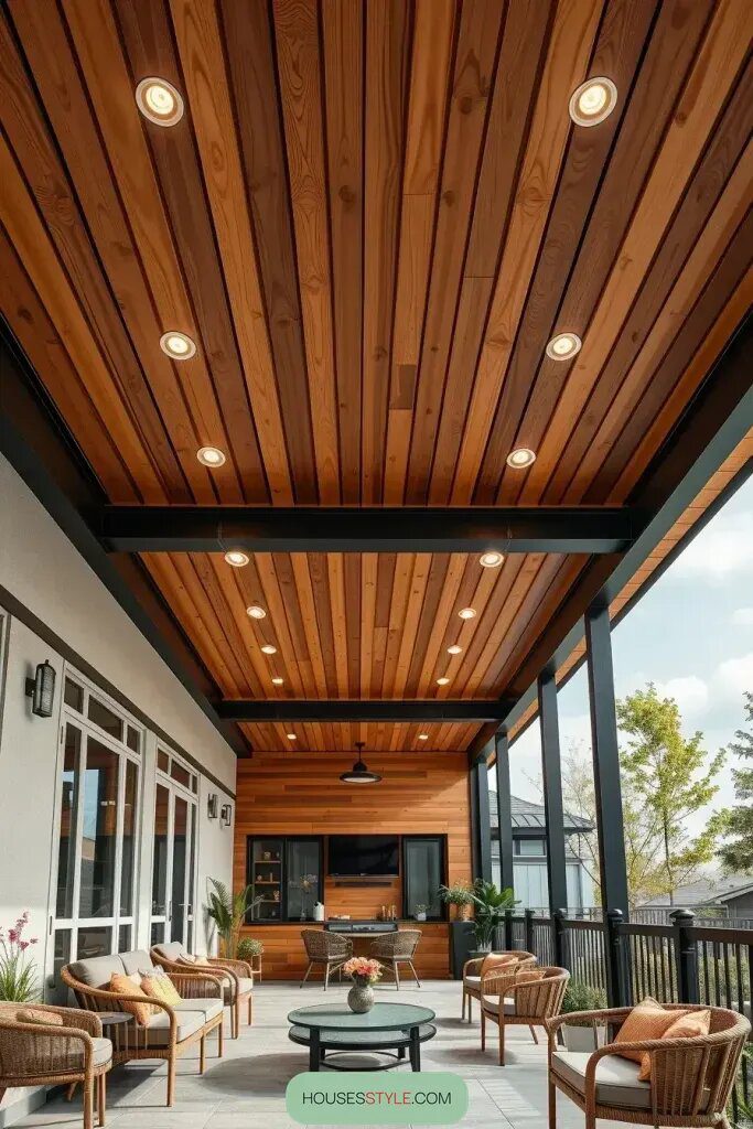 Statement Ceilings In Slatted Wood Or Metal - photo 2