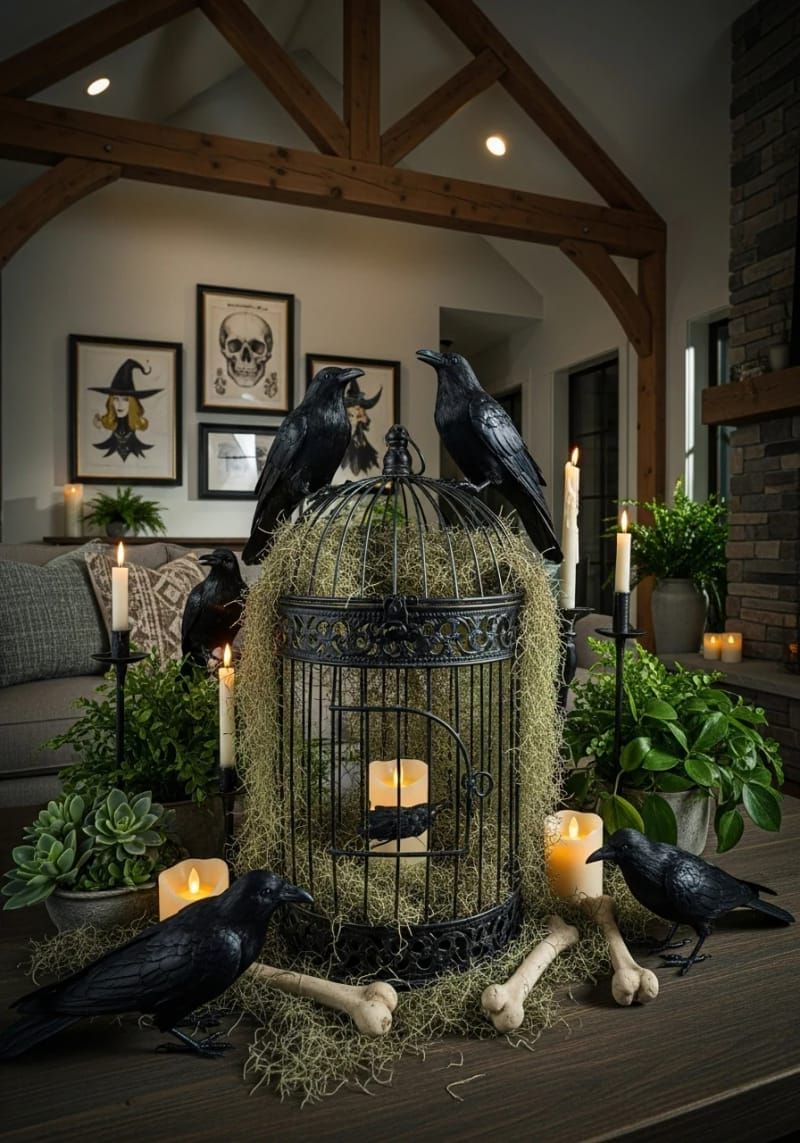 19. Raven and Moss Birdcage Centerpiece - photo 3
