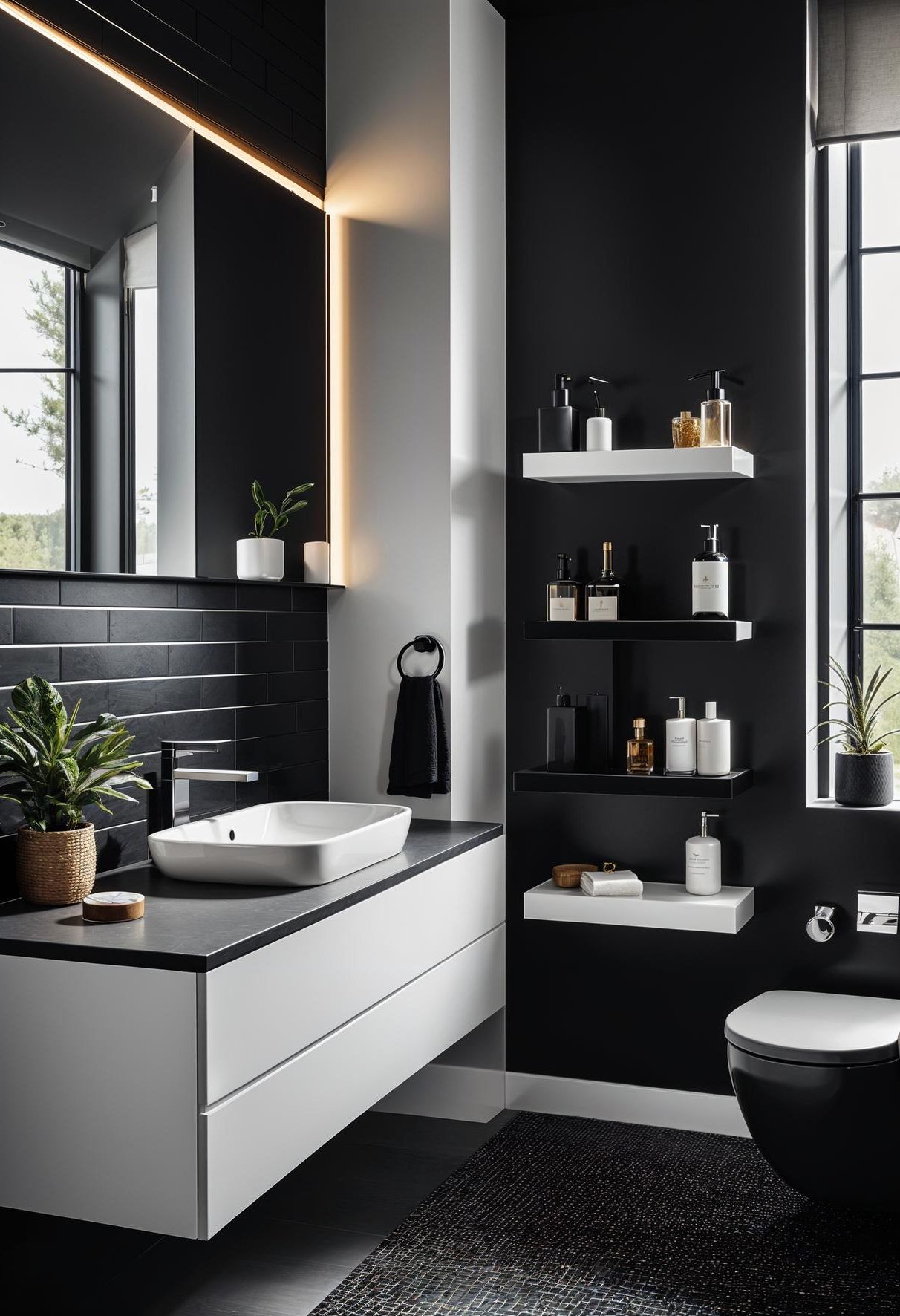 9. Bold Black Accent Wall Ideas - photo 2