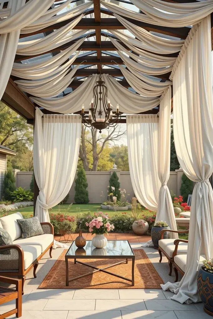 Pergolas and Drapes for a Resort Feel