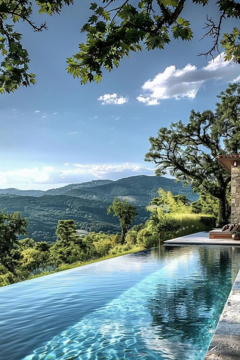 1. Waterfall-Edged Infinity Pool Designs
