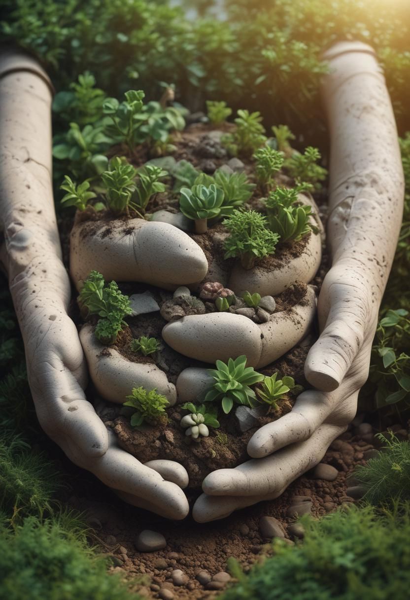 15. Cement Handprint Planters