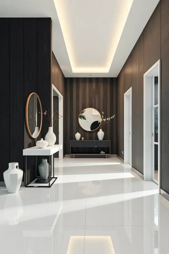 Monochrome Wood Panels for Sophisticated Contrast