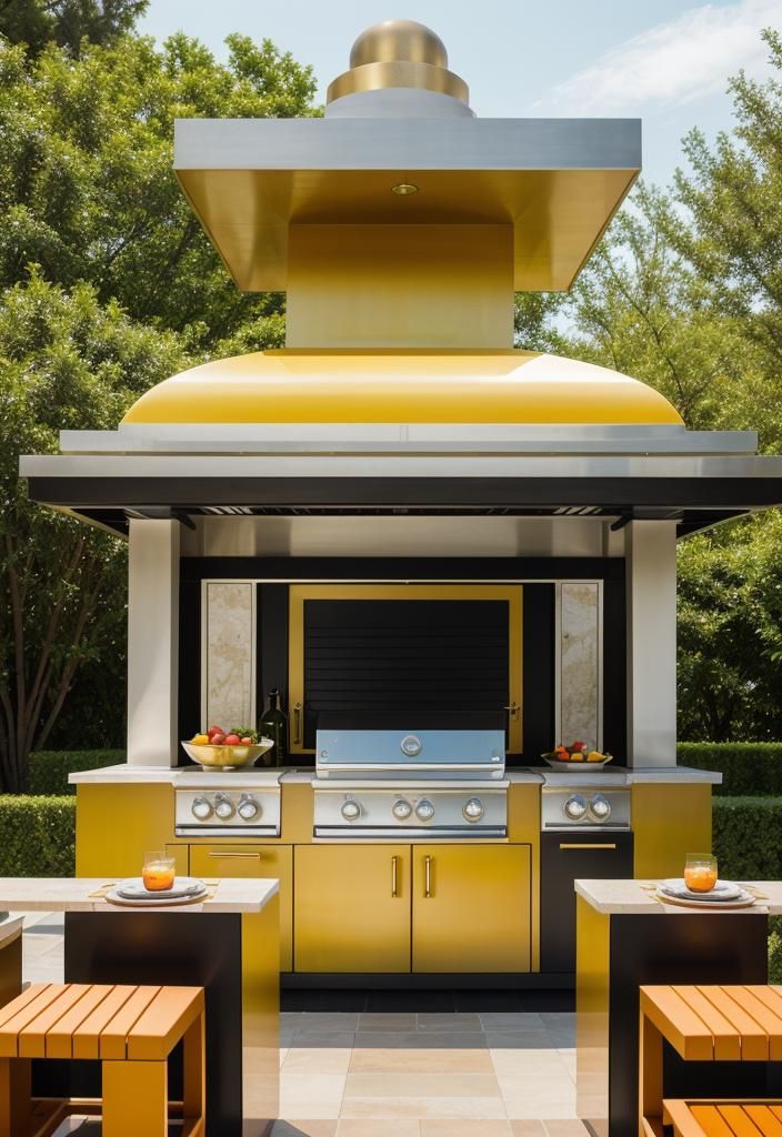 17. Art Deco Geometric Outdoor Kitchen
