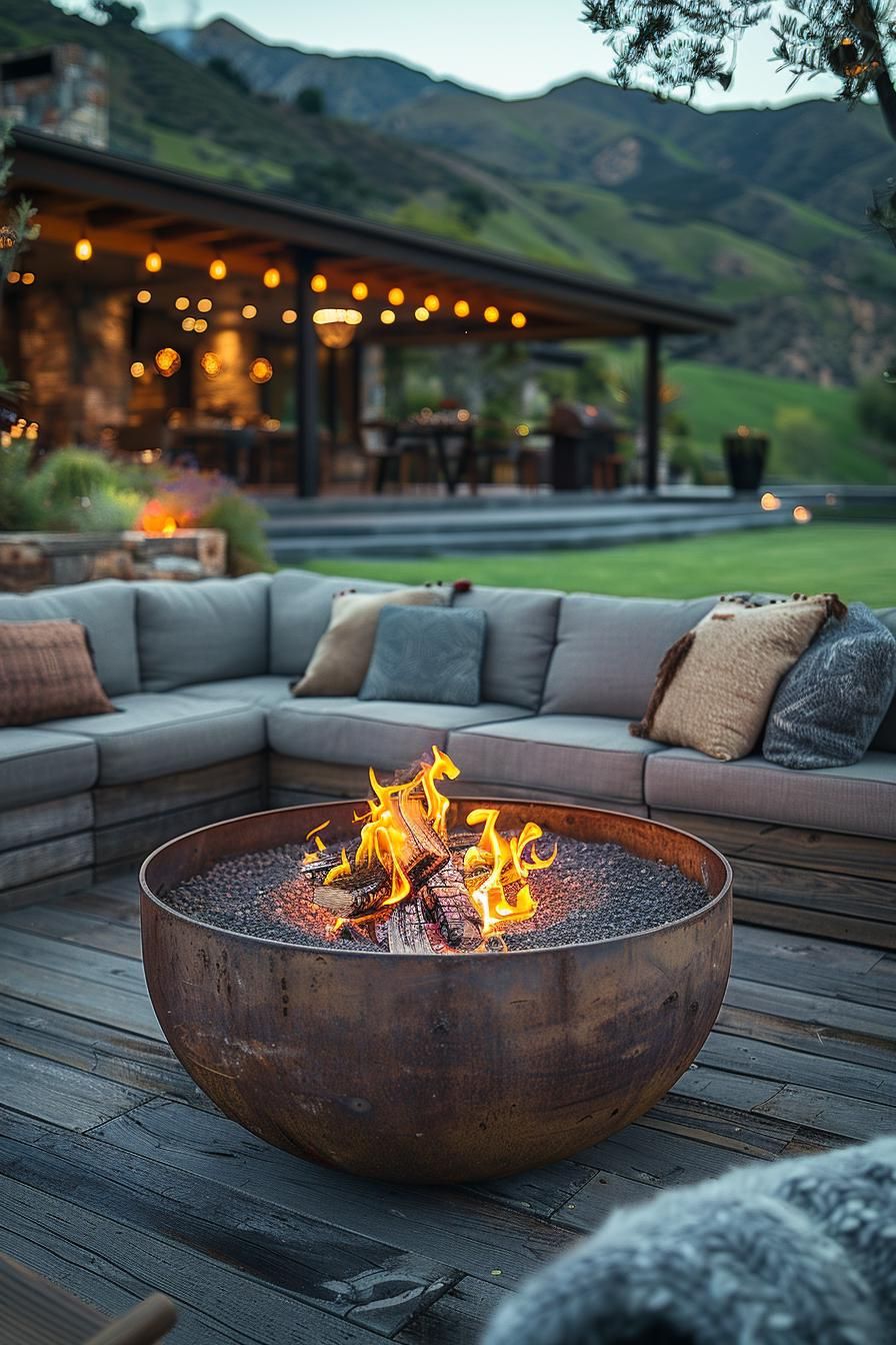 11. Modern Corten Steel Fire Pit