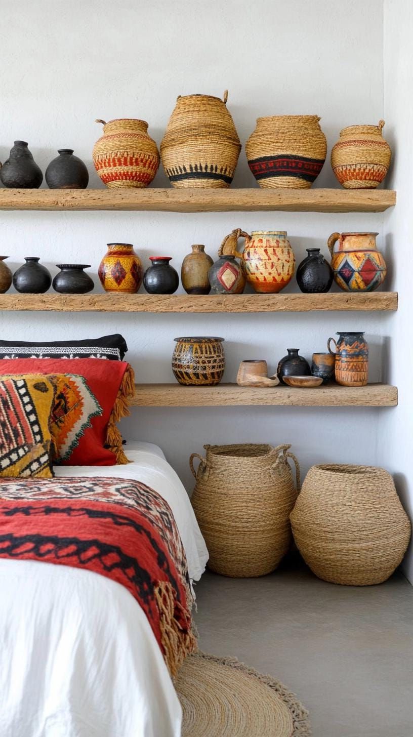 8. Style With Woven Baskets And Painted Pottery - photo 4