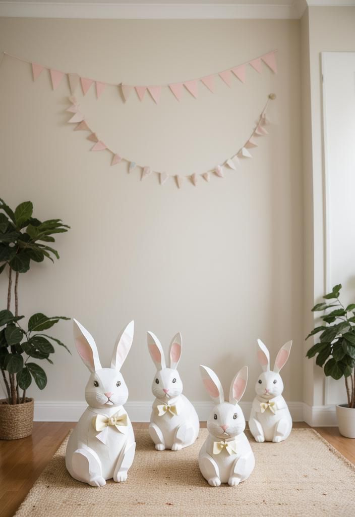 24. Papier-Mâché Easter Bunny Tutorial