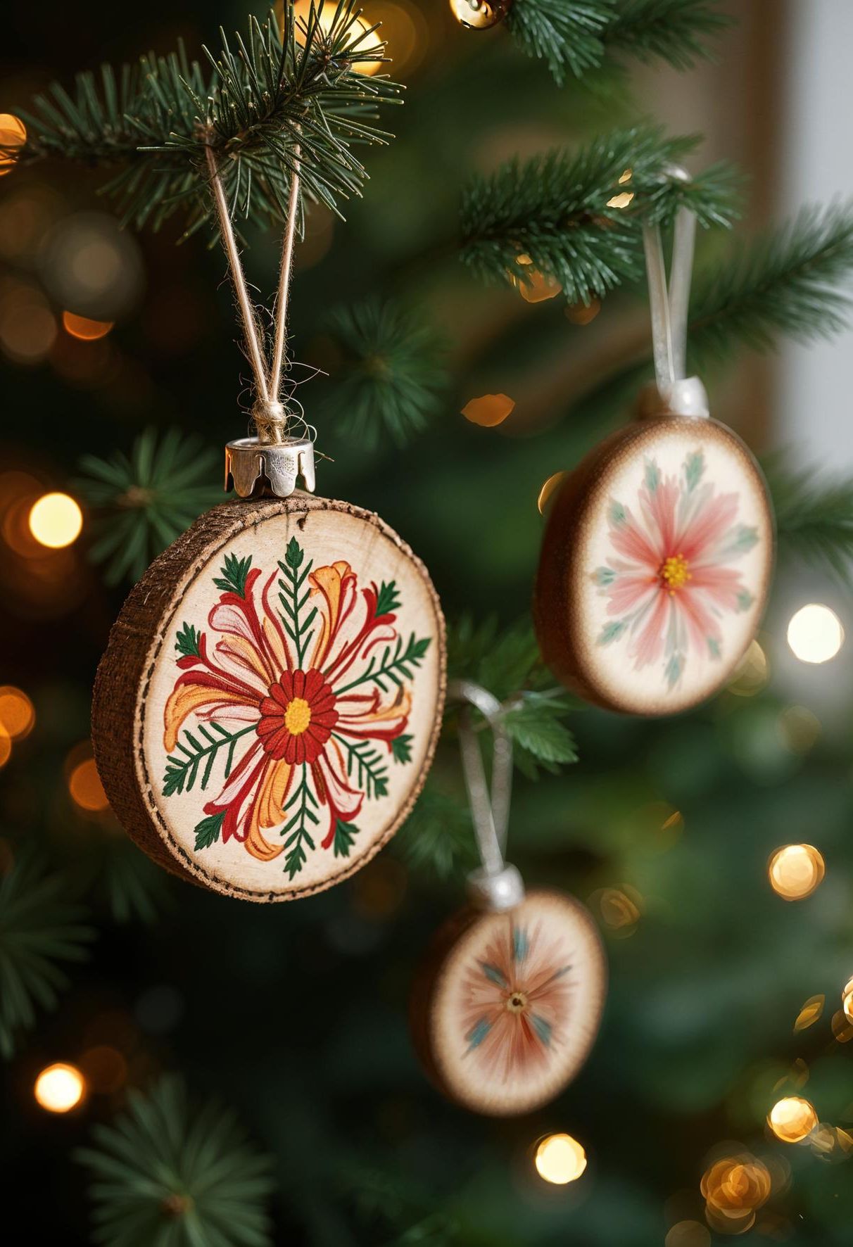 15. Folk Art Wood Ornaments - photo 3