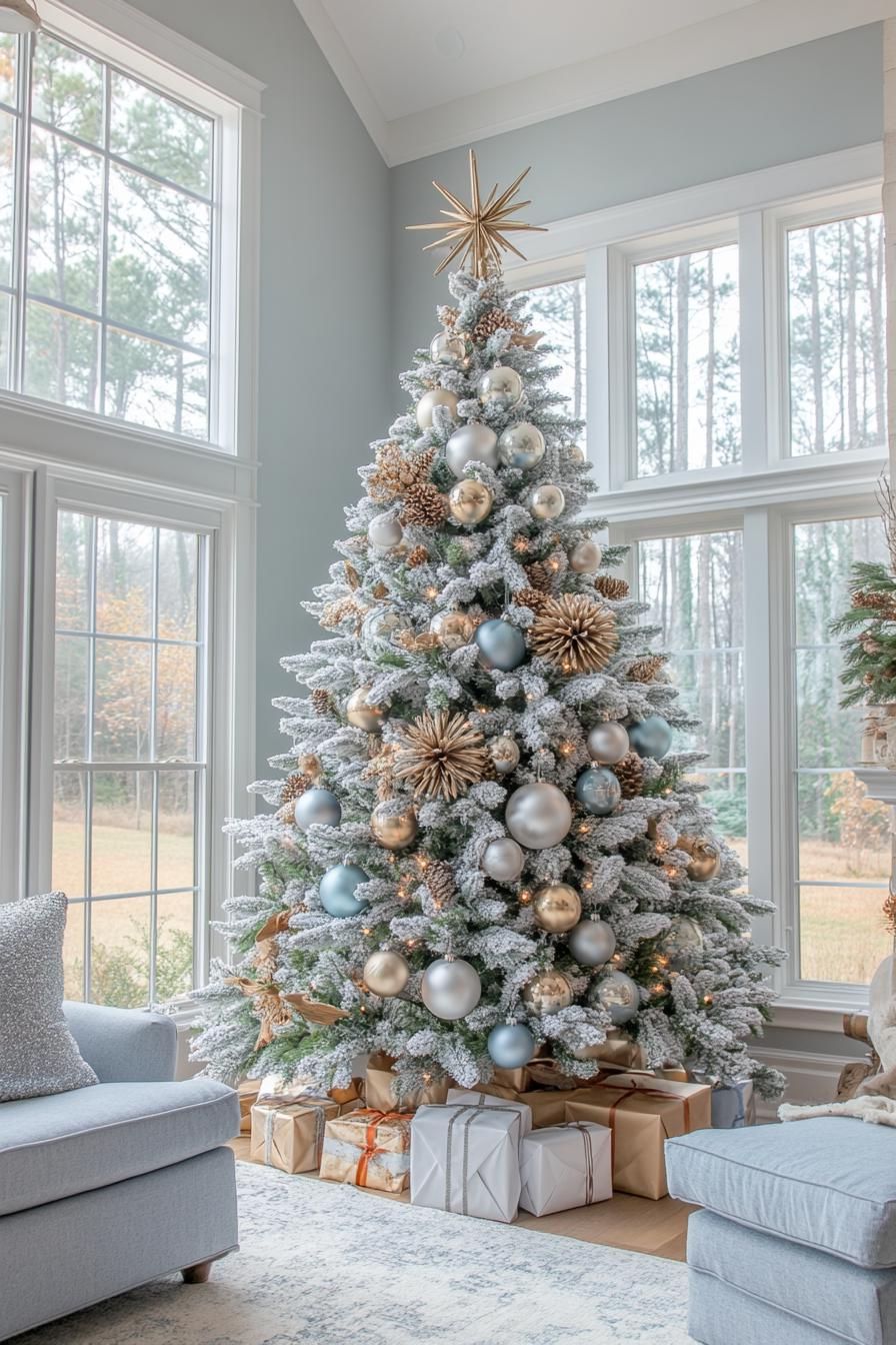 5. Rustic Flocked Tree Decor - photo 3