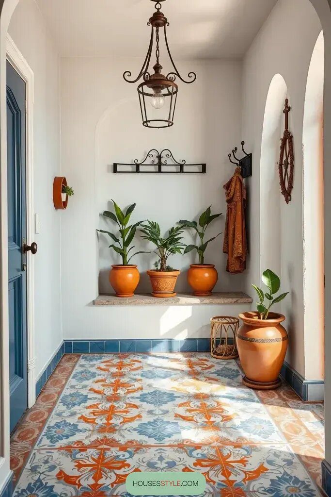 Faux Tile Painting Inspired by Mediterranean Style
