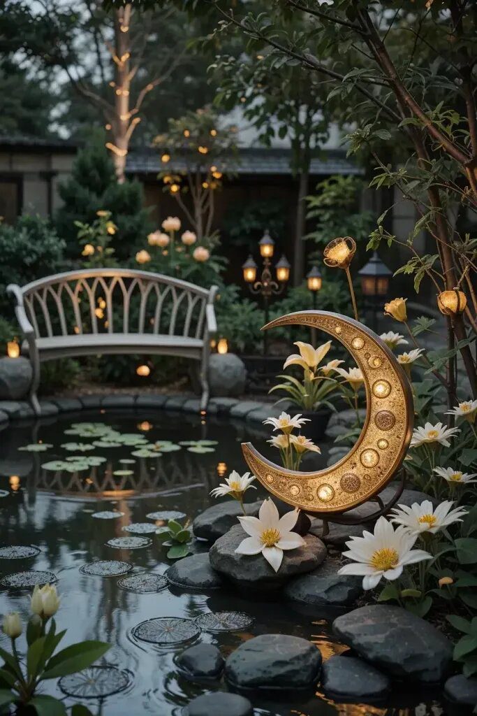 Dreamy Moon and Star Figurines for Night Gardens - photo 2