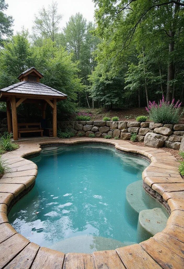 5. Rustic Charm for Your Pool