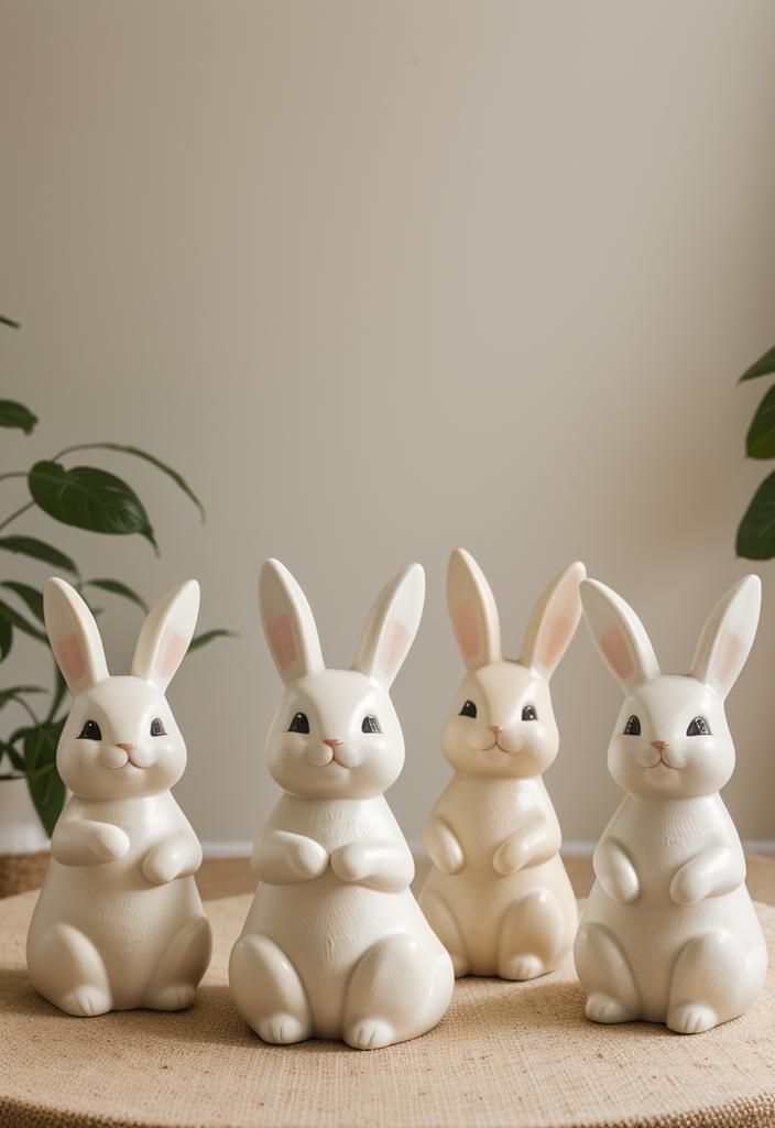 2. Sophisticated Ceramic Bunny Accents