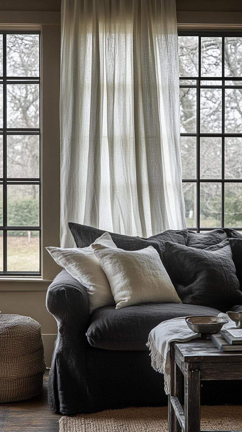 16. Layering Luxe Drapery in Farmhouse Rooms