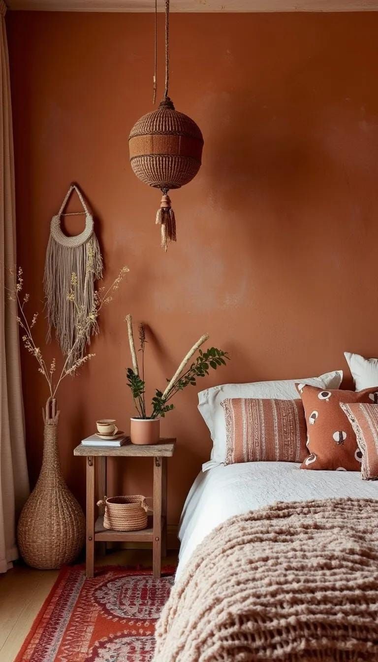 11. Terracotta Walls with Matching Décor
